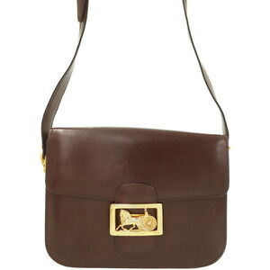 Celine Carriage Buckle Leather Shoulder Bag